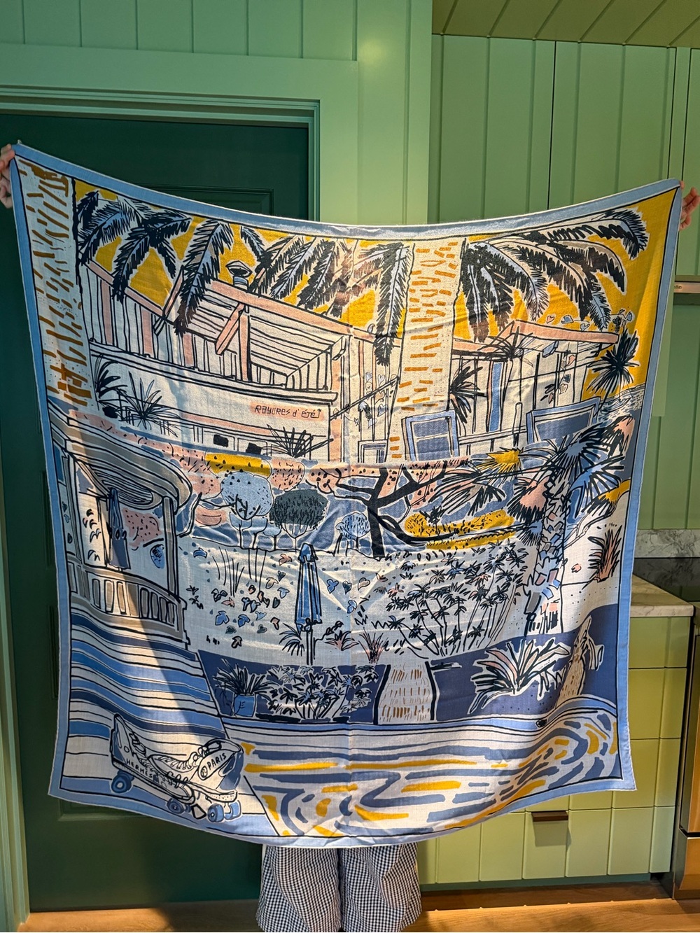 Hermes Cashmere Silk Shawl 140 Rayures d'Ete - Picture 4 of 6
